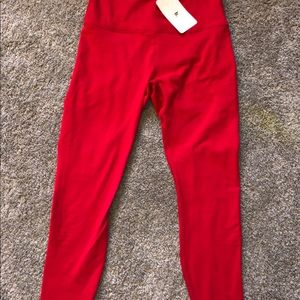 red high waisted fabletic leggings
